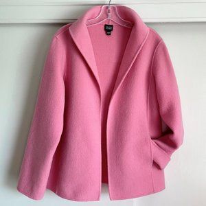 Eileen Fisher Wool Cashmere Open Front BlazerJacket with Pockets Pink Size M